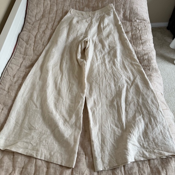STAUD sasha linen pant in natural size 10 - Picture 4 of 16